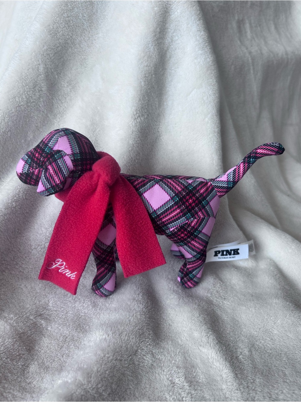 PINK Victoria's Secret Holiday 2025 Limited Plaid Mini Dog